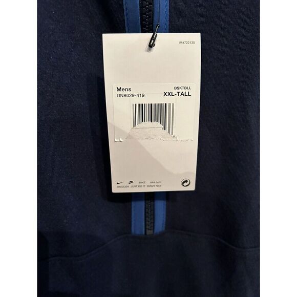 Dallas Mavericks XXL 2XLT Tall 1/2 Zip Pullover Blue Nike - Picture 3 of 6